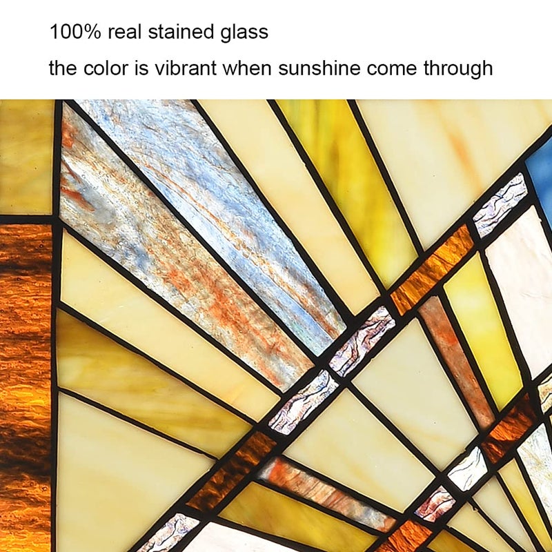 Capulina Mission Style Stained Glass Window Hangings Panels 20" W x 20" H Excellent Handicrafts Suncatcher Parents Gifts for Home Decor - Image 3